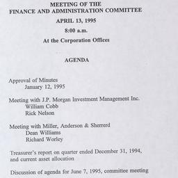 Meeting of the Finance and ...