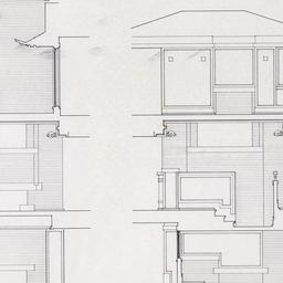 Chimney, hearth elevations