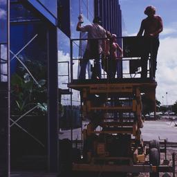 Construction view, workers ...
