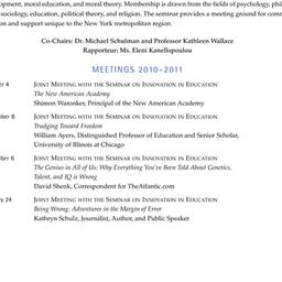 Schedules, Ethics, Moral Ed...