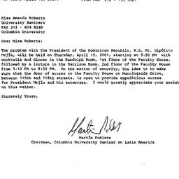Announcements, 2001-04-10. ...