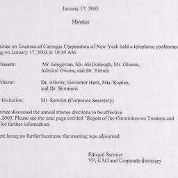Committee on Trustee Meetings