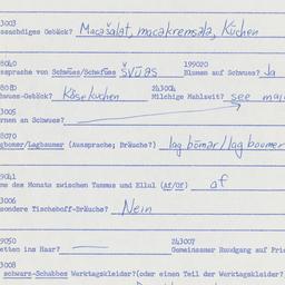 Western questionnaire, answ...