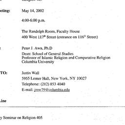 Announcements, 2002-05-14. ...