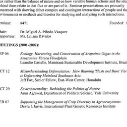 Schedules, Ecology and Cult...