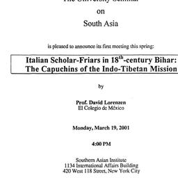 Announcements, 2001-03-19. ...