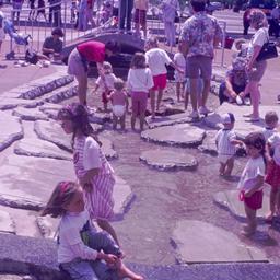 Visitors in small water fea...