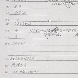 Eastern questionnaire, answ...
