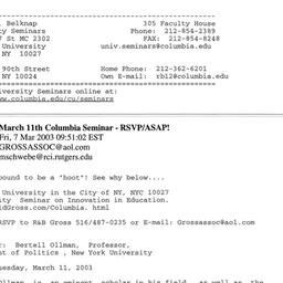 Announcements, 2003-03-11. ...