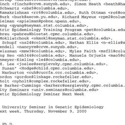 Announcements, 2000-11-09. ...