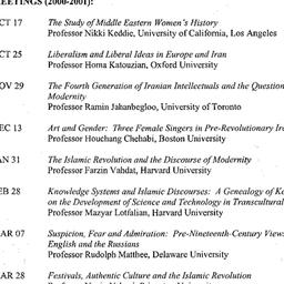 Schedules, Iranian Studies,...