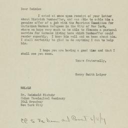 Copy of letter from Henry S...