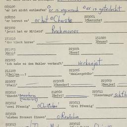 Western questionnaire, answ...