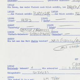 Western questionnaire, answ...