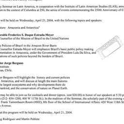 Announcements, 2004-04-21. ...