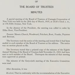 Board Meeting, 3/28/1919