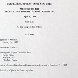 Meeting of the Finance and ...