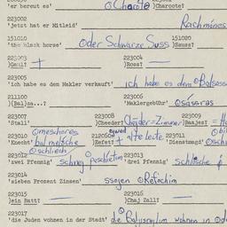 Western questionnaire, answ...