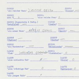 Western questionnaire, answ...