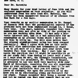 Letter from Gunnar Myrdal t...