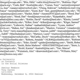 Announcements, 2004-12-08. ...