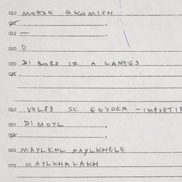 Eastern questionnaire, answ...