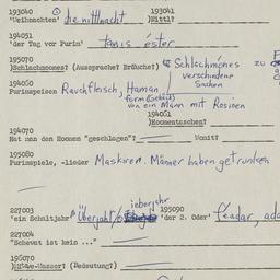 Western questionnaire, answ...
