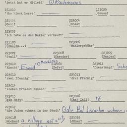 Western questionnaire, answ...