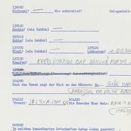 Western questionnaire, answ...