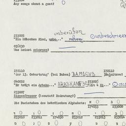 Western questionnaire, answ...