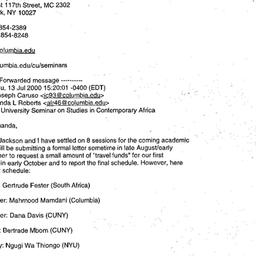 Correspondence, 2001-07-17....