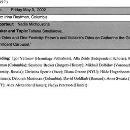 Minutes, 2002-05-03. Slavic...