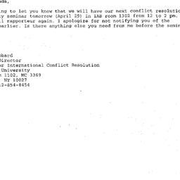 Announcements, 2003-04-29. ...