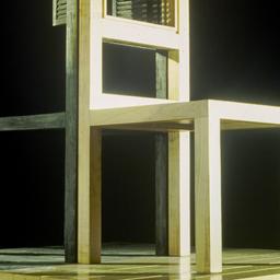 Chairs with windows as backs.