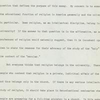 Religious Studies and the U...