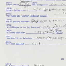 Western questionnaire, answ...