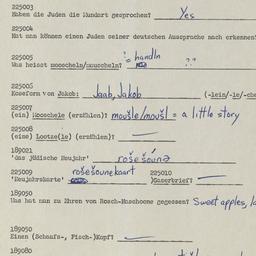 Western questionnaire, answ...