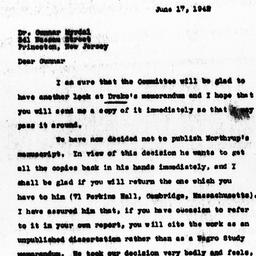 Letter from Charles Dollard...