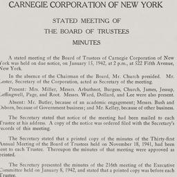 Board Meeting, 1/15/1942