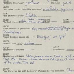 Western questionnaire, answ...