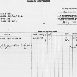 Royalty statement from Harp...