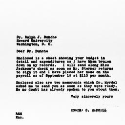 Letter from Rowena S. Hadse...