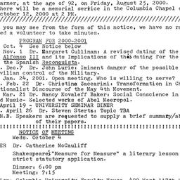Announcements, 2000-10-04. ...