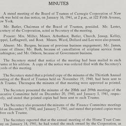 Board Meeting, 1/16/1941