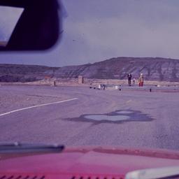 View of landscape through c...