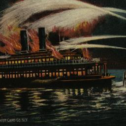 New York Fire Boat in Action.