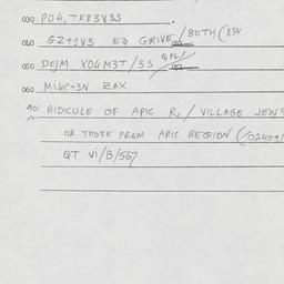 Eastern questionnaire, answ...
