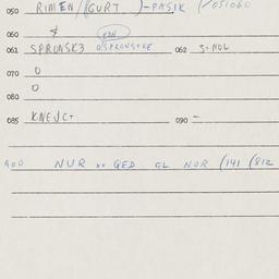 Eastern questionnaire, answ...