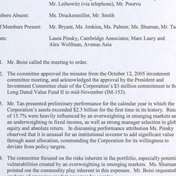 Investment Committee Meeting