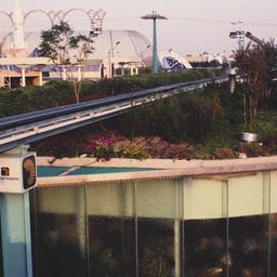 Exterior view, monorail tra...